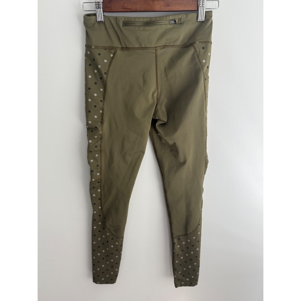 Nike Epic Luxe Running Tights Olive Green Polka Dot Leggings CJ5567-395 Womens S